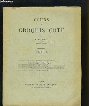 Bild des Verkufers fr Cours de Croquis Cot. Texte. zum Verkauf von Le-Livre