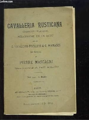 Imagen del vendedor de Cavalleria Rusticana (Chevalerie Rustique) a la venta por Le-Livre