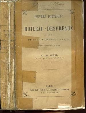 Bild des Verkufers fr OEUVRES POETIQUES DE BOILEAU - DESPREAUX - accompagnes d'extraits de ses oeuvres en prose. zum Verkauf von Le-Livre