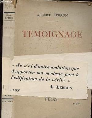 Seller image for TEMOIGNAGE for sale by Le-Livre