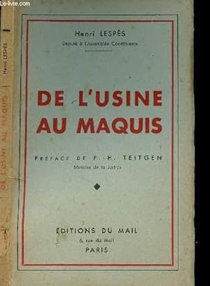 Seller image for DE L USINE AU MAQUIS for sale by Le-Livre