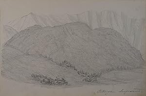 Seller image for Httinger Bergwand. Originale anonyme Bleistiftzeichnung um 1890, 16 x 24 (Blattgr.) for sale by Antiquariat Johannes Mller