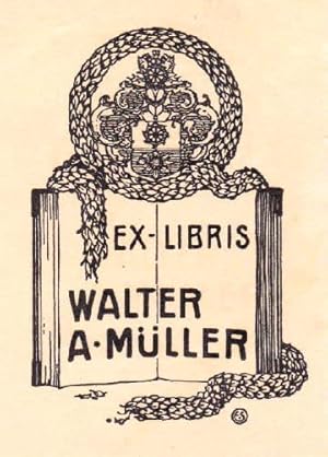 Seller image for Exlibris fr Walter A.Mller, Plauen i.V. Klischedruck von Erich Stahl, Berlin-Wilmersdorf. for sale by Antiquariat Heinz Tessin