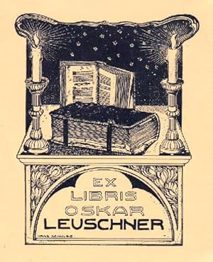 Seller image for Exlibris fr Oskar Leuschner. Klischedruck von Hans Schulze, Berlin. for sale by Antiquariat Heinz Tessin