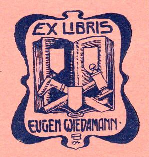 Imagen del vendedor de Exlibris fr Eugen Wiedamann. Klischedruck von Lorenz M.Rheude. a la venta por Antiquariat Heinz Tessin