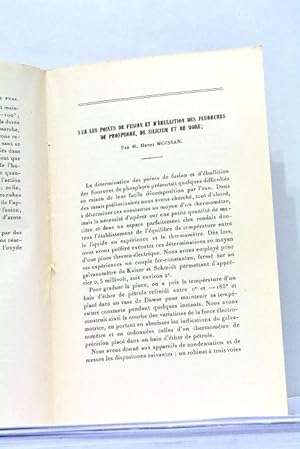 Image du vendeur pour Sur la Prparation des Gaz Purs. Sur les Points de Fusion et d'Ebullition des Fluorures de Phosphore, de Silicum et de Bore. mis en vente par ltimo Captulo S.L.