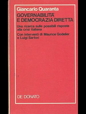 Seller image for Governabilita' e democrazia diretta for sale by Librodifaccia