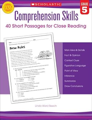 Seller image for Comprehension Skills, Grade 5 : 40 Short Passages for Close Reading for sale by GreatBookPrices