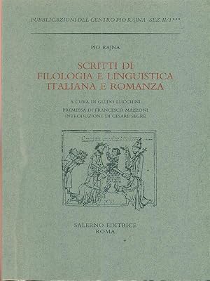 Bild des Verkufers fr Scritti di filologia e linguistica italiana e romanza. 3 volumi zum Verkauf von Librodifaccia