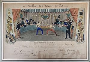 1850 Canne de Combat French Military Certificate