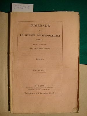 Giornale per le scienze politico-legali compilato dai giureconsulti Luigi Po - Felice Bellone - T...