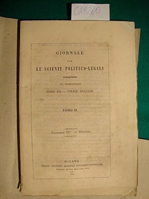 Giornale per le scienze politico-legali compilato dai giureconsulti Luigi Po - Felice Bellone - T...