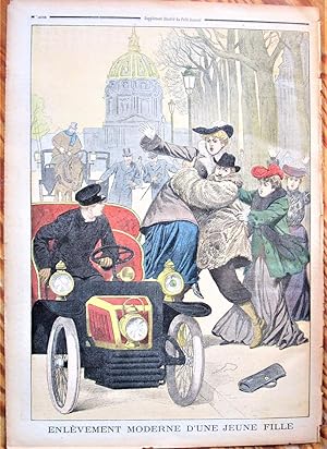 Antique Print: Enlevement Moderne D'une Jeune Fille. (Modern Abduction of a Young Girl)