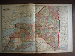 Bild des Verkufers fr Cram's Map of New York State (1901) zum Verkauf von Imperial Books and Collectibles