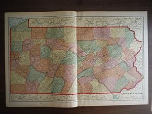 Seller image for Cram's Map of Pennsylvania (1901) for sale by Imperial Books and Collectibles