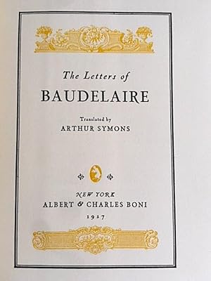 Seller image for The Letters of Baudelaire for sale by Kaleidoscope Books & Collectibles