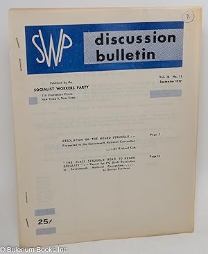 SWP discussion bulletin, vol. 18, no. 11 (September 1957)