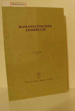 Bild des Verkufers fr Romanistisches Jahrbuch XXV. Band (1974) zum Verkauf von ralfs-buecherkiste