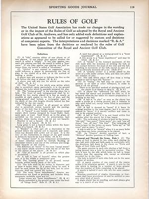 Image du vendeur pour PRINT: "Rules of Golf".from Sporting Goods Journal, March, 1929 mis en vente par Dorley House Books, Inc.