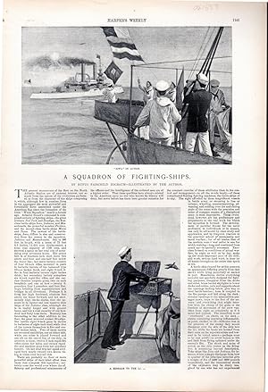 Image du vendeur pour PRINT: "A Squadron of Fighting-Ships".story & engravings from Harper's Weekly, October 29, 1897 mis en vente par Dorley House Books, Inc.