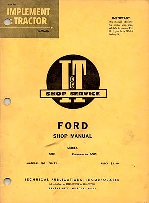 Ford Shop Manual Series 6000 Commander 6000 Manual No. FO-22