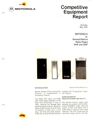 Motorola vs. General Electric Radio Pagers VHF an UHF Competitive Equipment Report R4-3-271A
