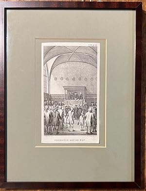 Framed Etching and engraving: Promotie met de kap, bij gelegenheid van het Tweede Eeuwfeest van d...