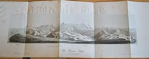 Die Berner Alpen vom Faulhorn gesehen. Gefalteter, getönter Original Holzschnitt. 15,5 x 44 cm (B...