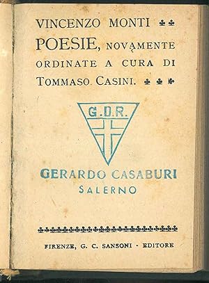 Poesie novamente ordinate a cura di Tommaso Casini