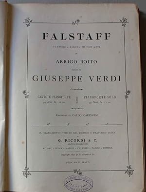 Falstaff. Commedia lirica in tre atti di Arrigo Boito, musica di Giuseppe Verdi. Canto e pianofor...
