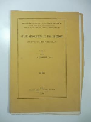 Imagen del vendedor de Sulle singolarita' di una funzione che dipende da due funzioni date. Nota a la venta por Coenobium Libreria antiquaria