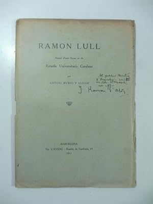 Seller image for Ramon Lull. Sumari d'unes llicons en els estudis universitaris catalans for sale by Coenobium Libreria antiquaria