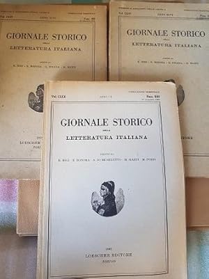 GIORNALE STORICO DELLA LETTERATUR ITALIANA, VOL: CLVI ANNO XCVI TERZO TRIMESTRE 1979VOL: CLVI ANN...