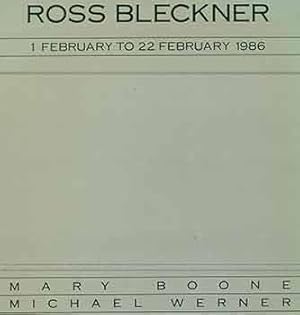 Seller image for Ross Bleckner. 1 February to 22 February 1986. [Exhibition brochure]. for sale by Wittenborn Art Books