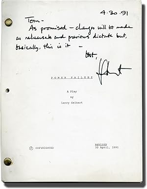Seller image for Power Failure (Original script for the 1991 play, signed by playwright Larry Gelbart) for sale by Royal Books, Inc., ABAA