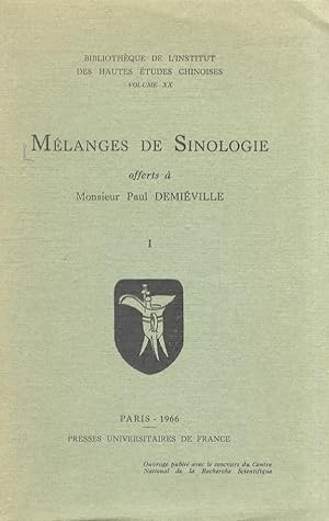 MELANGES de Sinologie offerts à Paul Demiéville. [Vol.] I. [- vol. II].