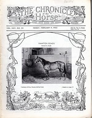 Image du vendeur pour The Chronicle of the Horse: Volume XXV, No,.24: February 9, 1962 mis en vente par Dorley House Books, Inc.