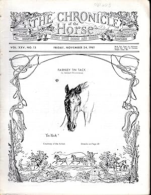Imagen del vendedor de The Chronicle of the Horse: Volume XXV, No.13: November 24, 1961 a la venta por Dorley House Books, Inc.