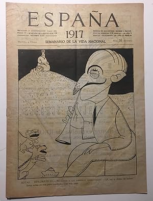 Immagine del venditore per Espaa. Semanario de Vida Nacional. Ao III. N. 102. 4 de enero 1917 venduto da Largine