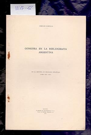 Seller image for GONGORA EN LA BIBLIOGRAFIA ARGENTINA for sale by Libreria 7 Soles
