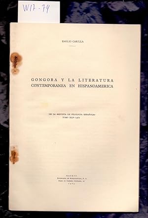 Seller image for GONGORA Y LA LITERATURA CONTEMPORANEA EN HISPANOAMERICA for sale by Libreria 7 Soles