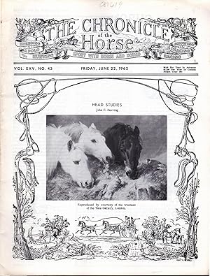 Imagen del vendedor de The Chronicle of the Horse: Volume XXV, No.43: June 22, 1962 a la venta por Dorley House Books, Inc.