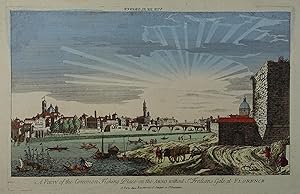 Bild des Verkufers fr A View of the Common Fishing Place on the Arno without St. Fredians Gale at Florence. Altkolorierter Kupferstich erschienen in Paris bei Basset um 1760, 22,5 x 38 cm zum Verkauf von Antiquariat Johannes Mller