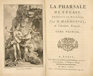 Imagen del vendedor de La Pharsale. Traduite en franois par M. Marmontel. En 2 volumes. a la venta por Harteveld Rare Books Ltd.