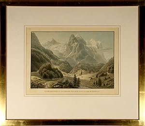 Bild des Verkufers fr Vue des montagnes du Wetter-horn, Well-horn, et du glacier de Rosenlaui. zum Verkauf von Harteveld Rare Books Ltd.