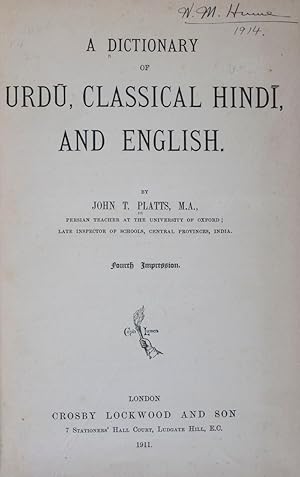Dictionary of Urdu, Classical Hindi, and English