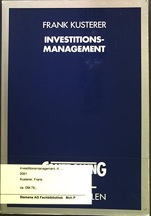 Imagen del vendedor de Investitionsmanagement. Konzeption, Instrumente und Realisierung im Data Warehouse. a la venta por books4less (Versandantiquariat Petra Gros GmbH & Co. KG)