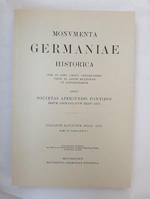 Seller image for Monumenta Germaniae Historica (MGH) Poetarum Latinorum Medii Aevi. Tome IV, fasc. I. for sale by Wissenschaftl. Antiquariat Th. Haker e.K