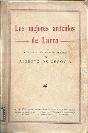Imagen del vendedor de LOS MEJORES ARTICULOS DE LARRA a la venta por CALLE 59  Libros