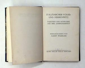 Seller image for Italinischer Volks- und Herrenwitz. Fazetien und Schwnke aus drei Jahrhunderten. for sale by antiquariat peter petrej - Bibliopolium AG